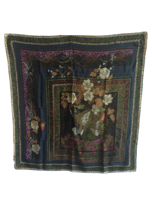 Carré de soie Christian DIOR renard  