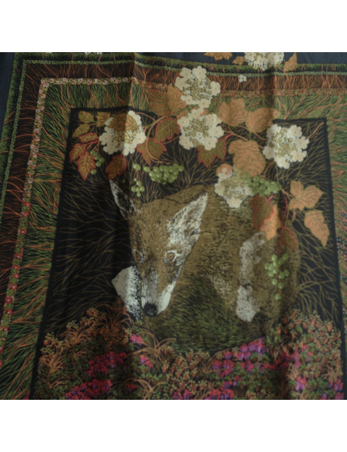 Carré de soie Christian DIOR renard  