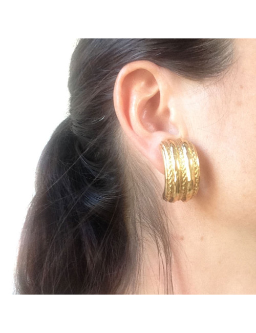 Clips vintage YVES SAINT LAURENT dorés
