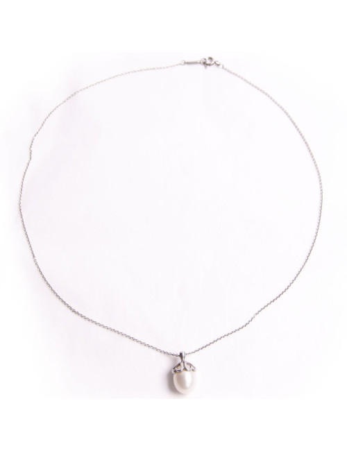 Collier TIFFANY & Co chaîne argent et perle d'eau douce