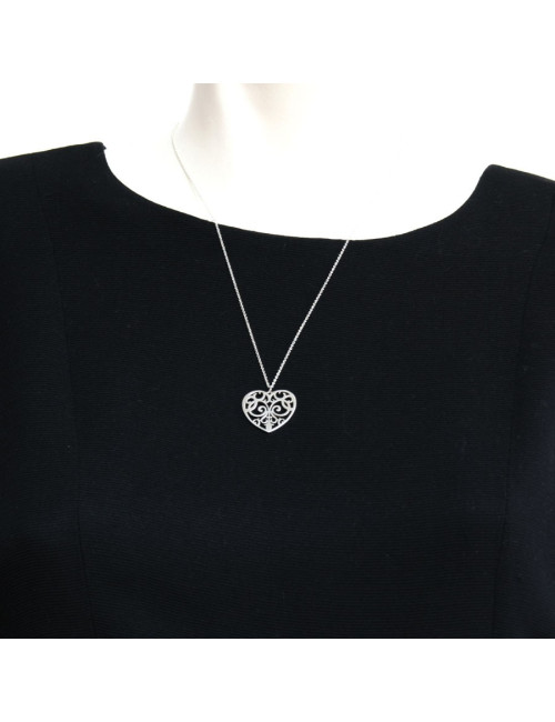 Collier TIFFANY & Co chaîne argent et cœur ajouré