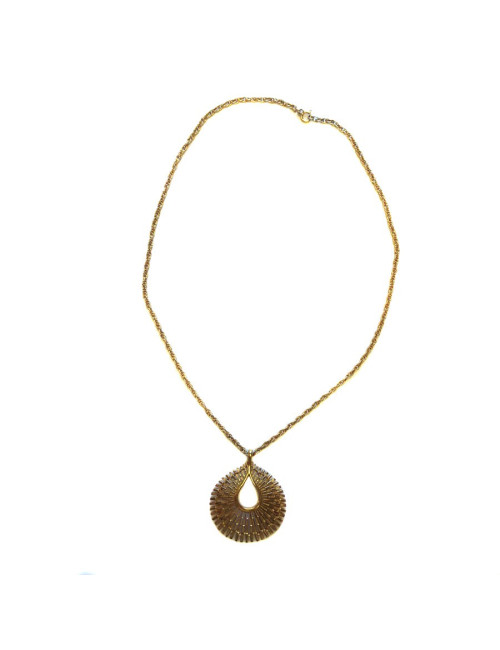 Collier et pendentif TRIFARI en métal doré