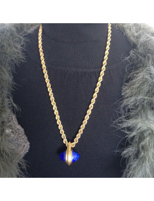 Collier pendentif Lapiz lazuli SANS MARQUE