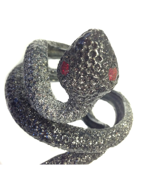 Manchette "Serpent" ruthénium  strass autres marques