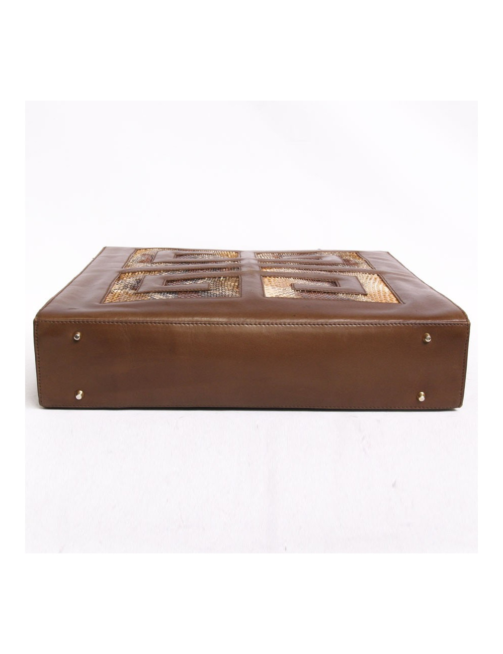 Sac GIVENCHY en cuir d'agneau marron et python