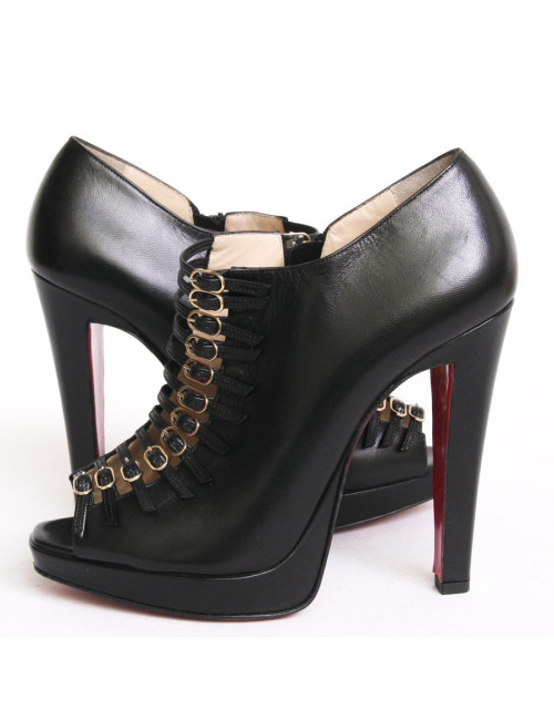 Sandales hautes CHRISTIAN LOUBOUTIN T39.5 noires