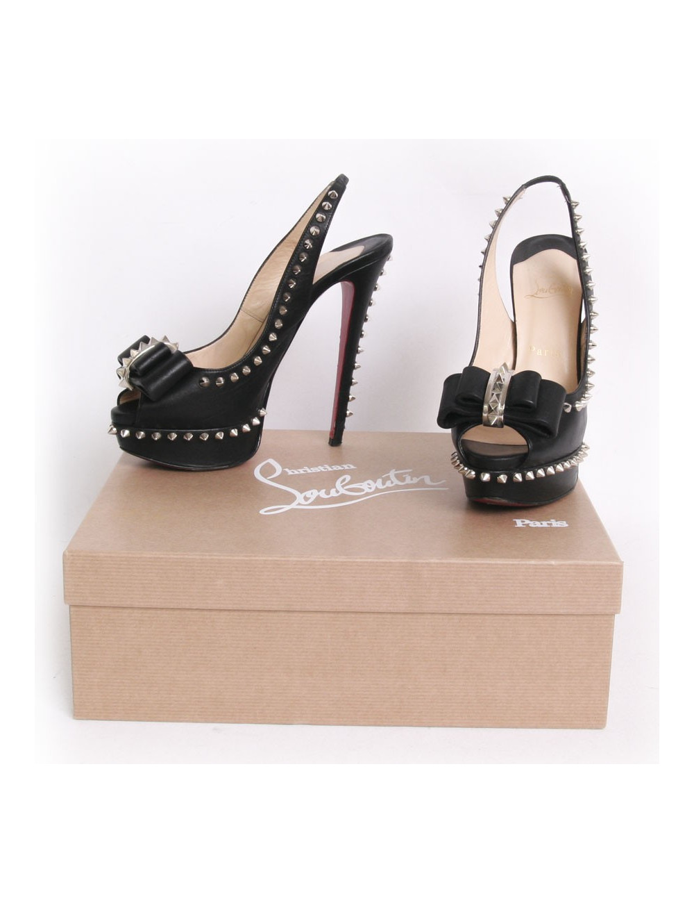 Sandales hautes LOUBOUTIN  t 37.5 avec platerforme et clous 