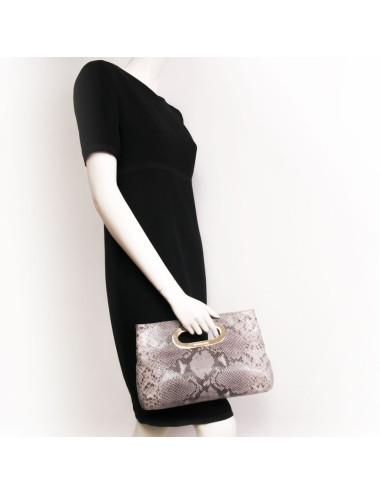 Pochette MICHAEL KORS en python gris 2
