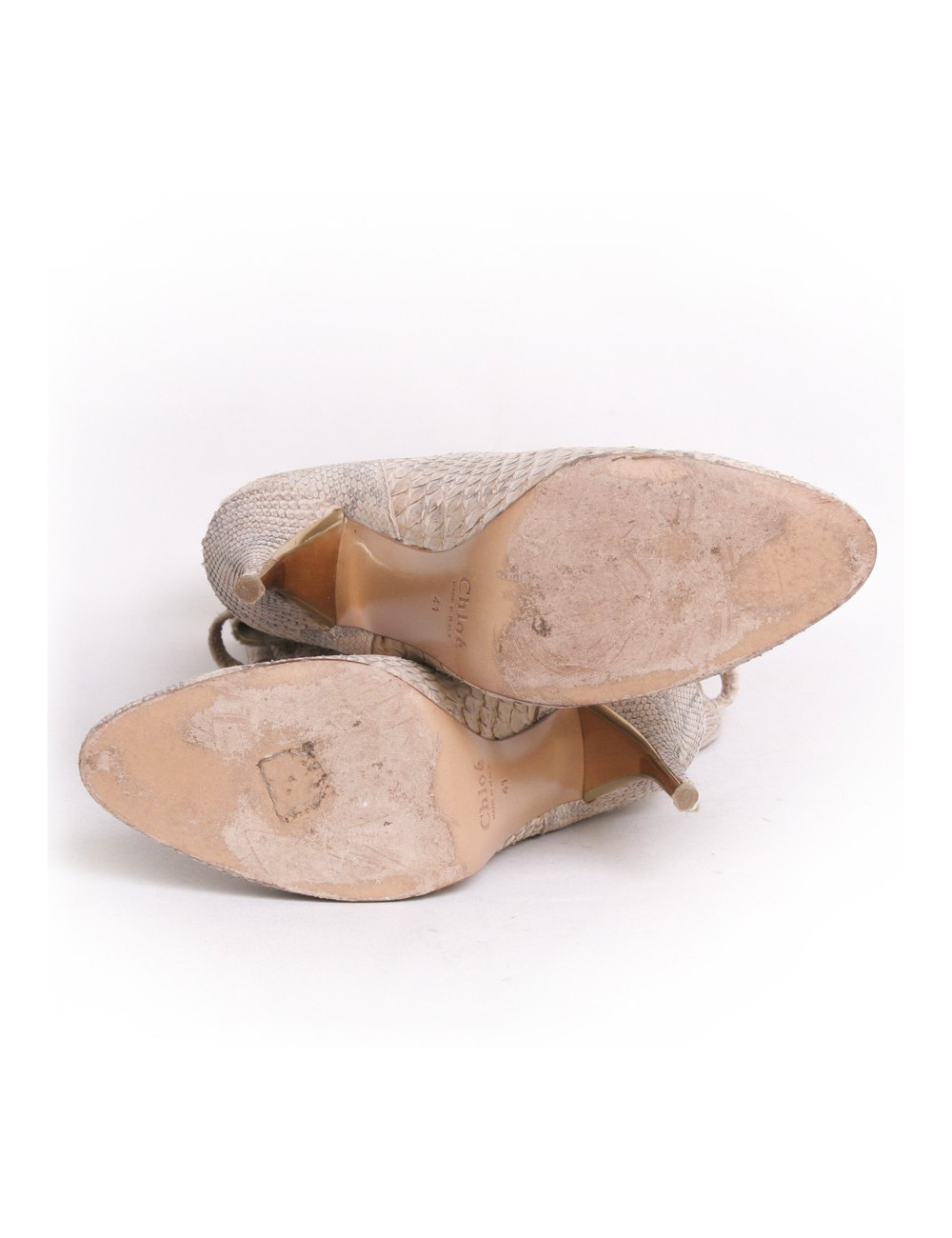 Cuissardes CHLOÉ T 41 en python crème