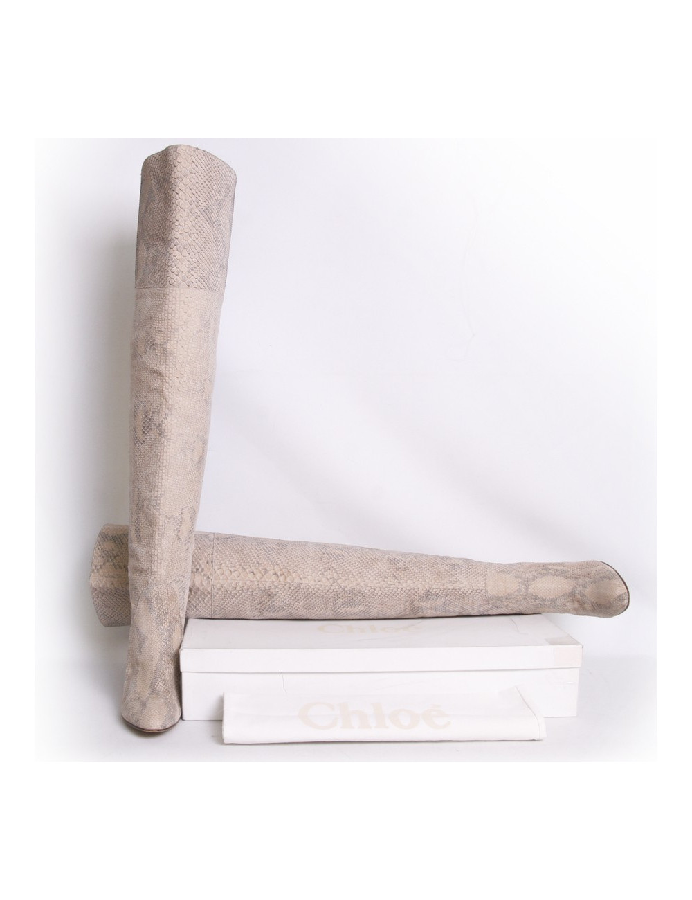 Cuissardes CHLOÉ T 41 en python crème