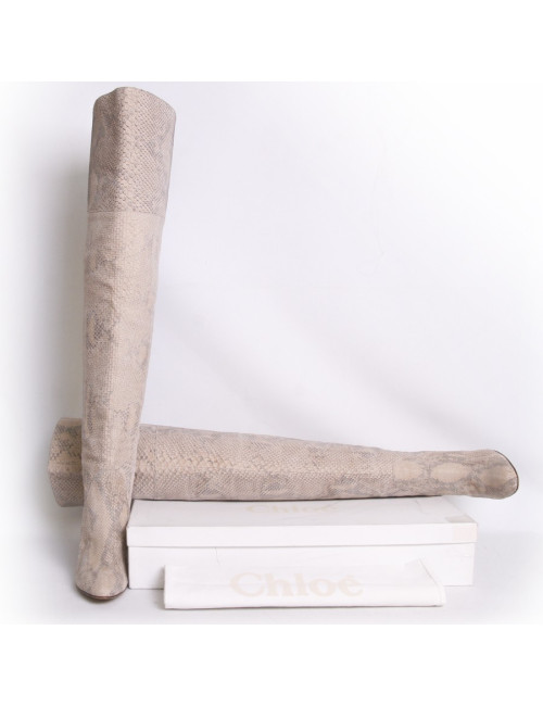 Cuissardes CHLOÉ T 41 en python crème