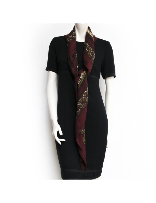 Châle HERMES "mosaïques"en cachemire et soie