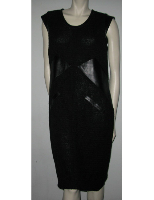 Robe tweed et cuir CHANEL