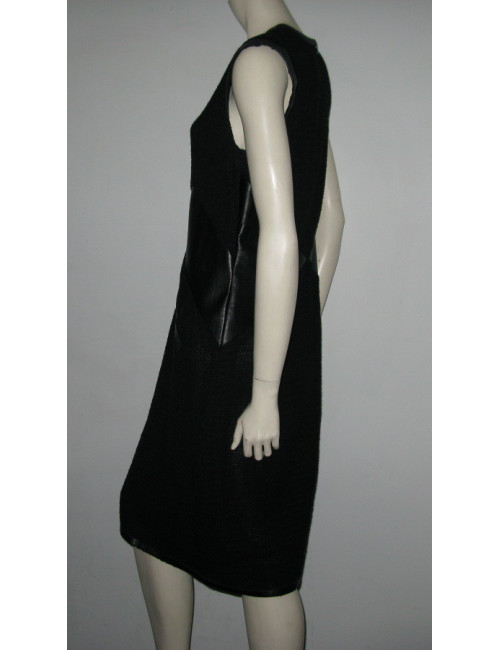 Tweed and leather CHANEL dress
