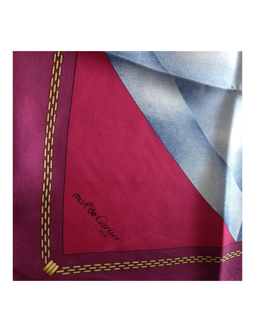 Carré de soie MUST de CARTIER bordeaux