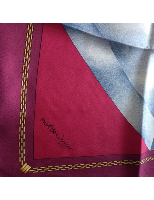 Carré de soie MUST de CARTIER bordeaux