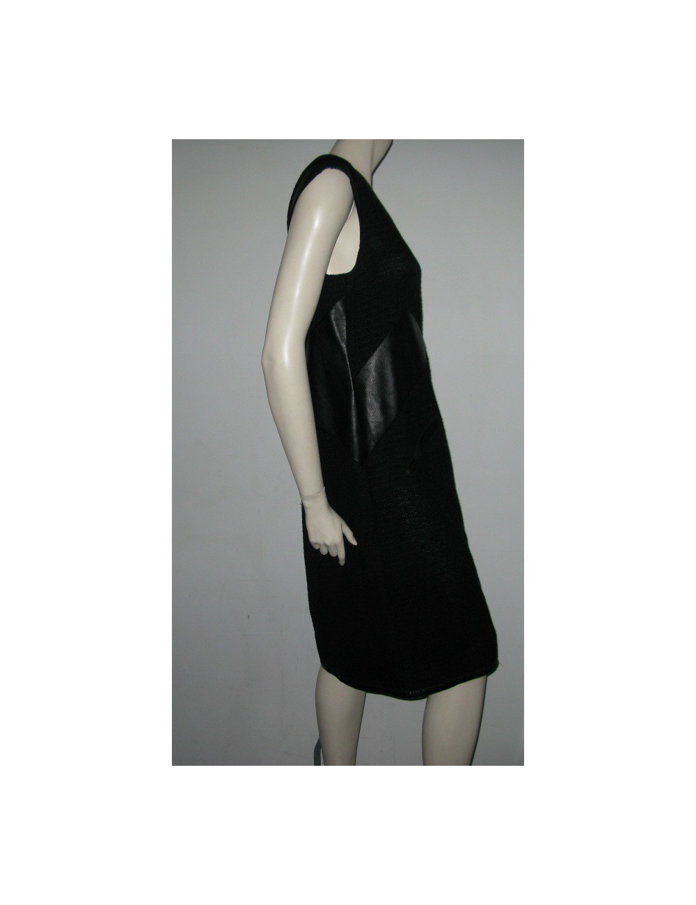 Robe tweed et cuir CHANEL