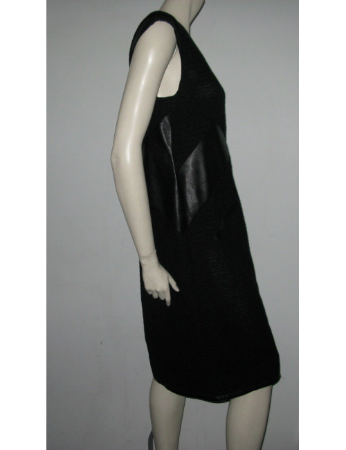 Tweed and leather CHANEL dress