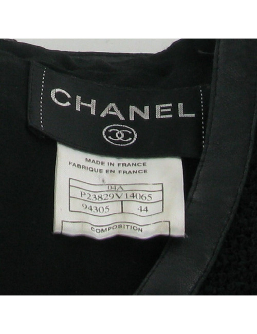 Robe tweed et cuir CHANEL