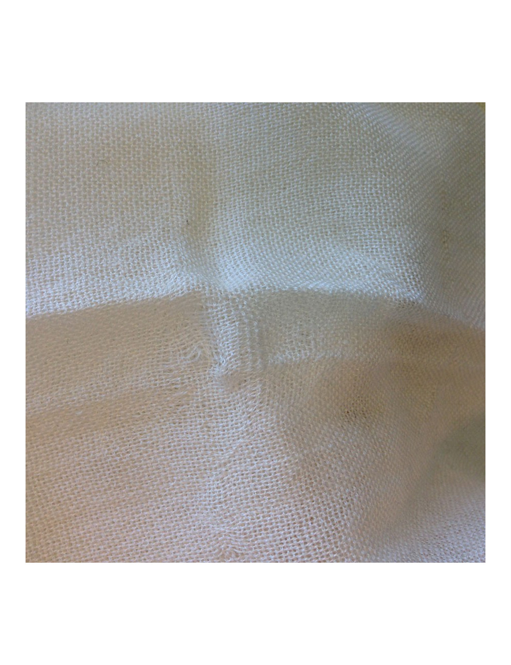 Etole CHANEL écru à bord frangé en cachemire, soie et laine