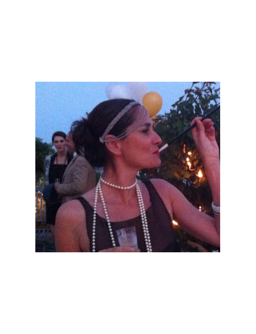 Head CHANEL ruthenium and rhinestone jewel