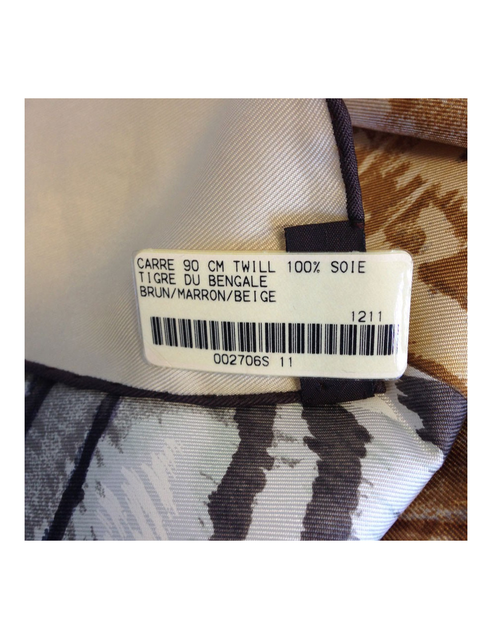 Carré en soie "tigre du Bengale" HERMES 