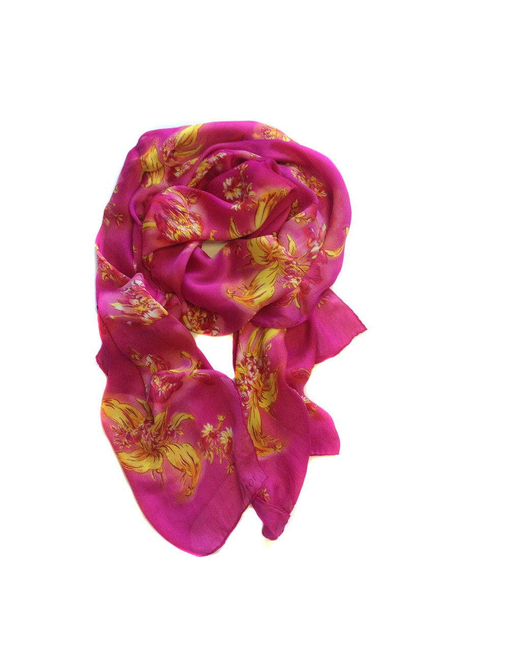 Foulard soie Christian Dior rose 