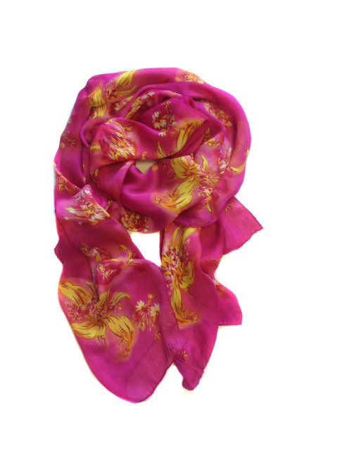 Foulard soie Christian Dior fushia