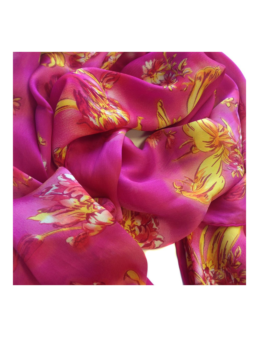 Foulard soie Christian Dior rose 