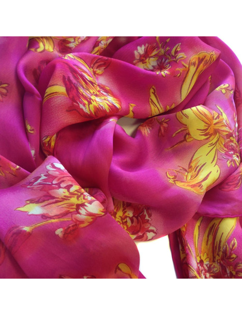 Foulard soie Christian Dior rose 
