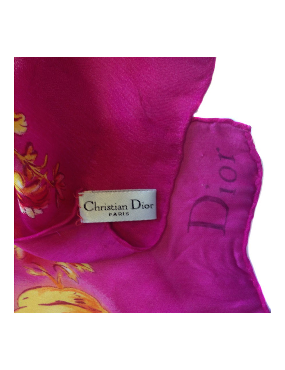 Foulard soie Christian Dior rose 