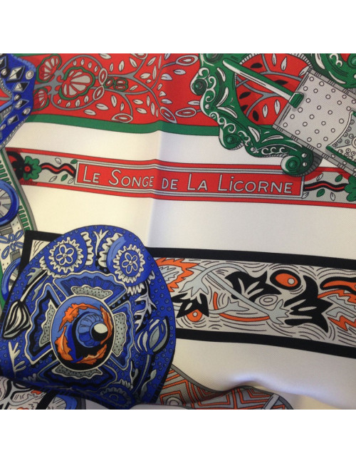 Carré de soie HERMES  "Le songe de la Licorne" 