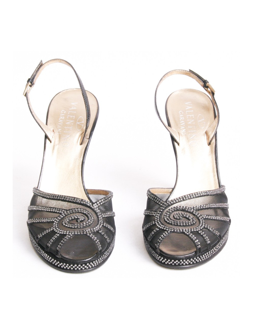 Escarpins VALENTINO T 37 noirs  maille et strass