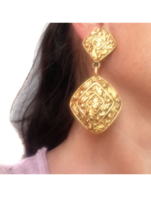Boucles d'oreille clips CHANEL couture