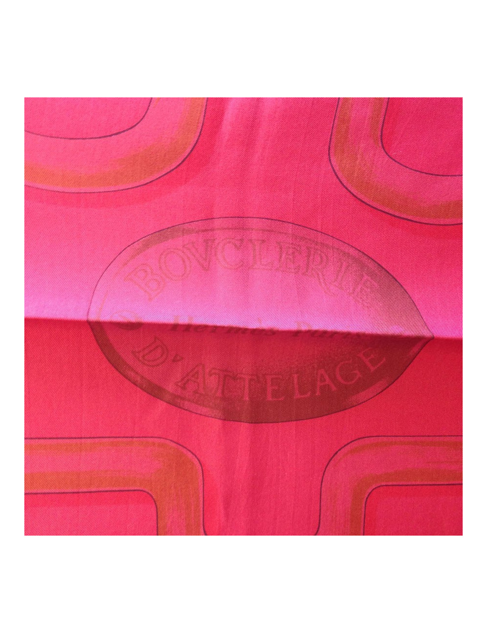 Grand foulard HERMES "Boucleries d'attelage" lie de vin