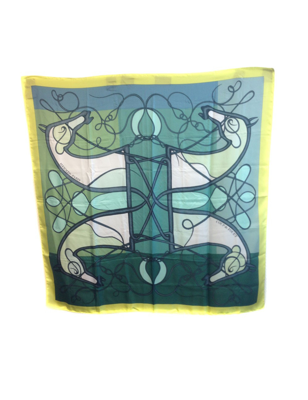 Carré géant "Coup de fouet" HERMES en soie