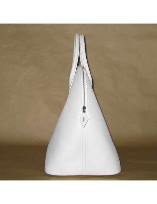 Grand sac Bolide HERMES en cuir epsom blanc 