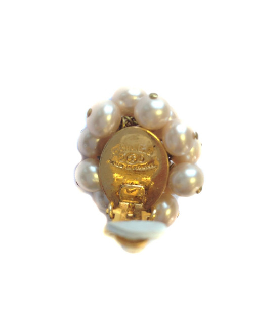 Clips d'oreille CHANEL perles nacrées roses vintage