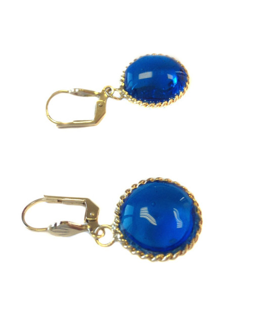 Clous d'oreille MARGUERITE DE VALOIS  bleu saphir
