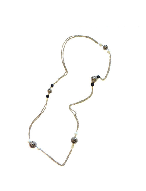 Sautoir MARGUERITE DE VALOIS, chaîne argentée, 