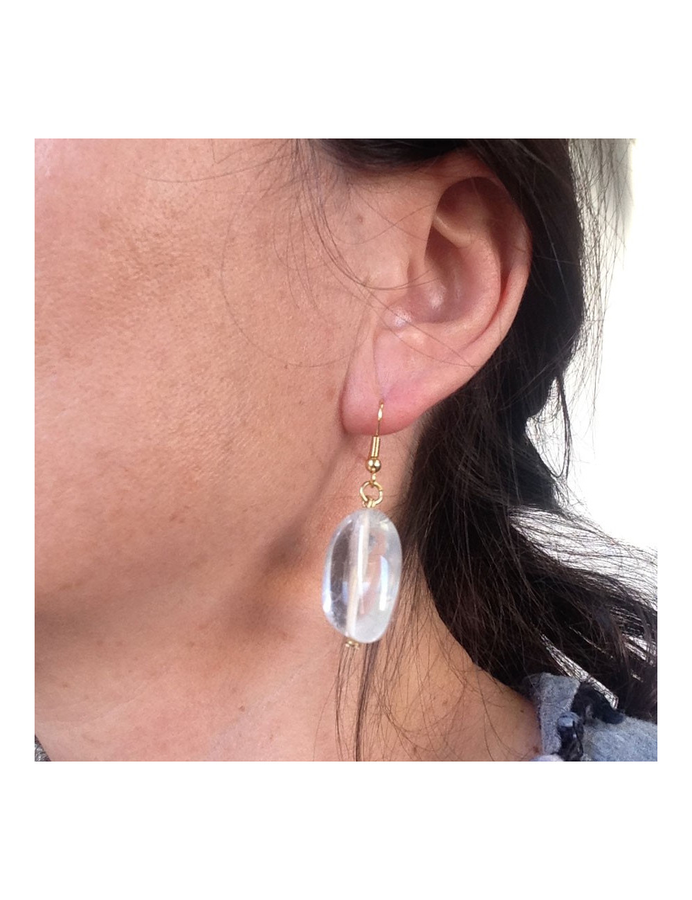 Clous MARGUERITE DE VALOIS pendants en cristal de roche