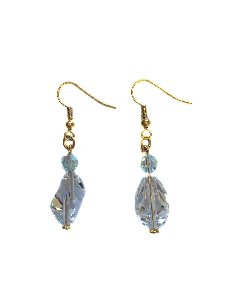 Clous MARGUERITE DE VALOIS cristal de roche bleu