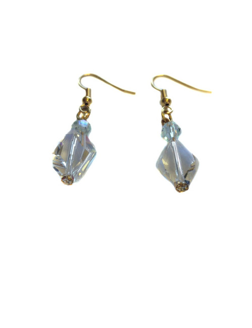 Clous MARGUERITE DE VALOIS cristal de roche bleu