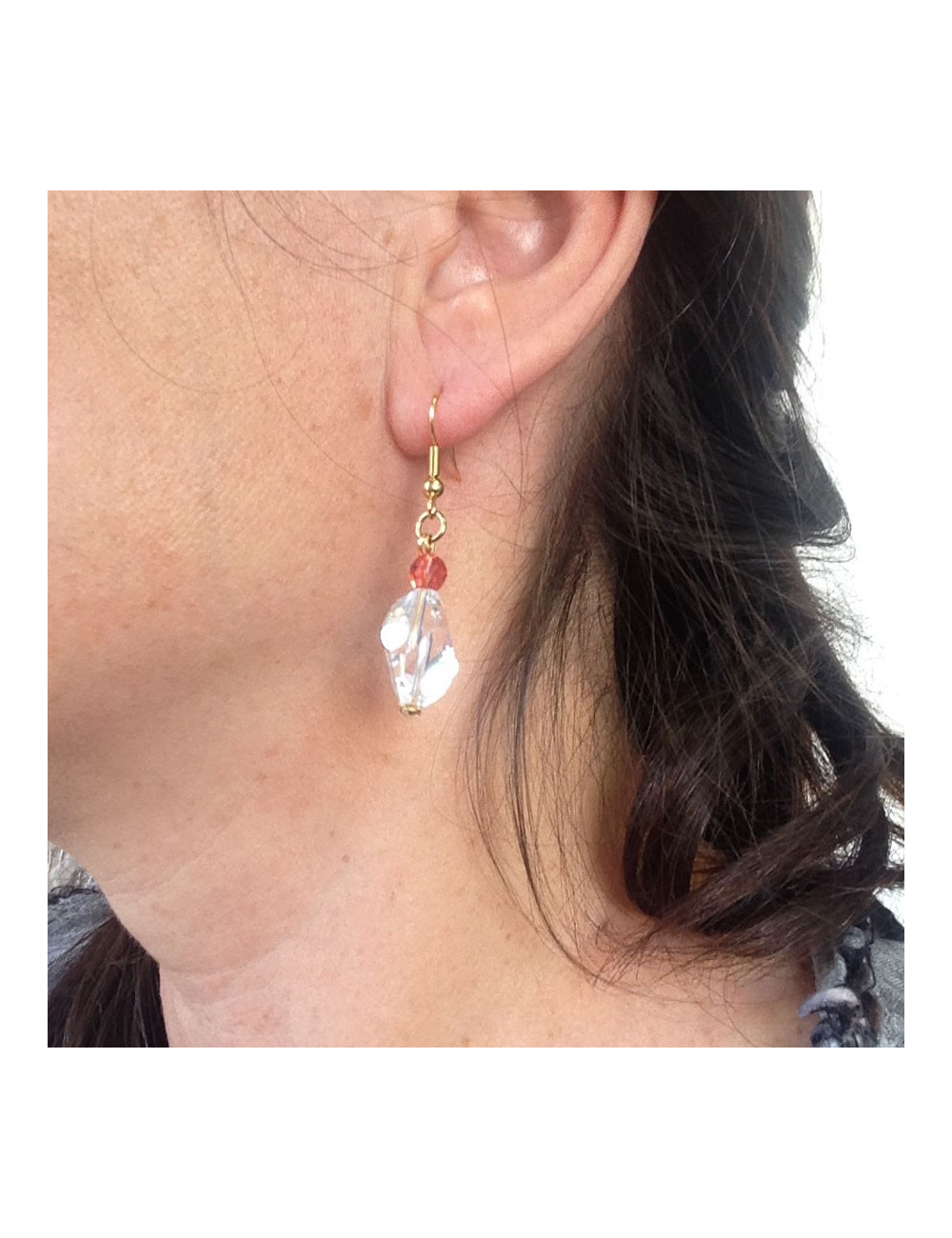 Clous d'oreille Marguerite de Valois en cristal Swarovski et paparodcha