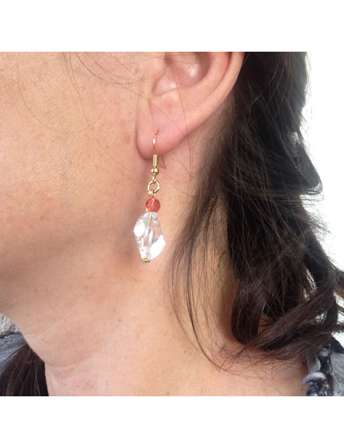 Clous d'oreille Marguerite de Valois en cristal Swarovski et paparodcha