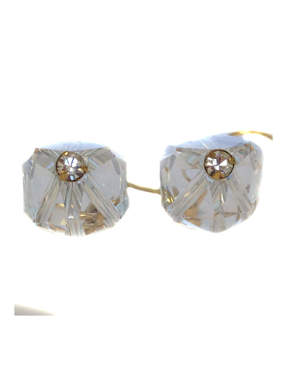 Clous d'oreille MARGUERITE DE VALOIS  en cristal Swarovski transparent