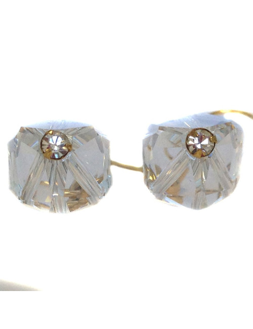 Clous d'oreille MARGUERITE DE VALOIS  en cristal Swarovski transparent