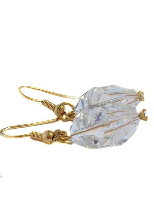 Clous d'oreille  MARGUERITE DE VALOIS  en cristal Swarovski transparent