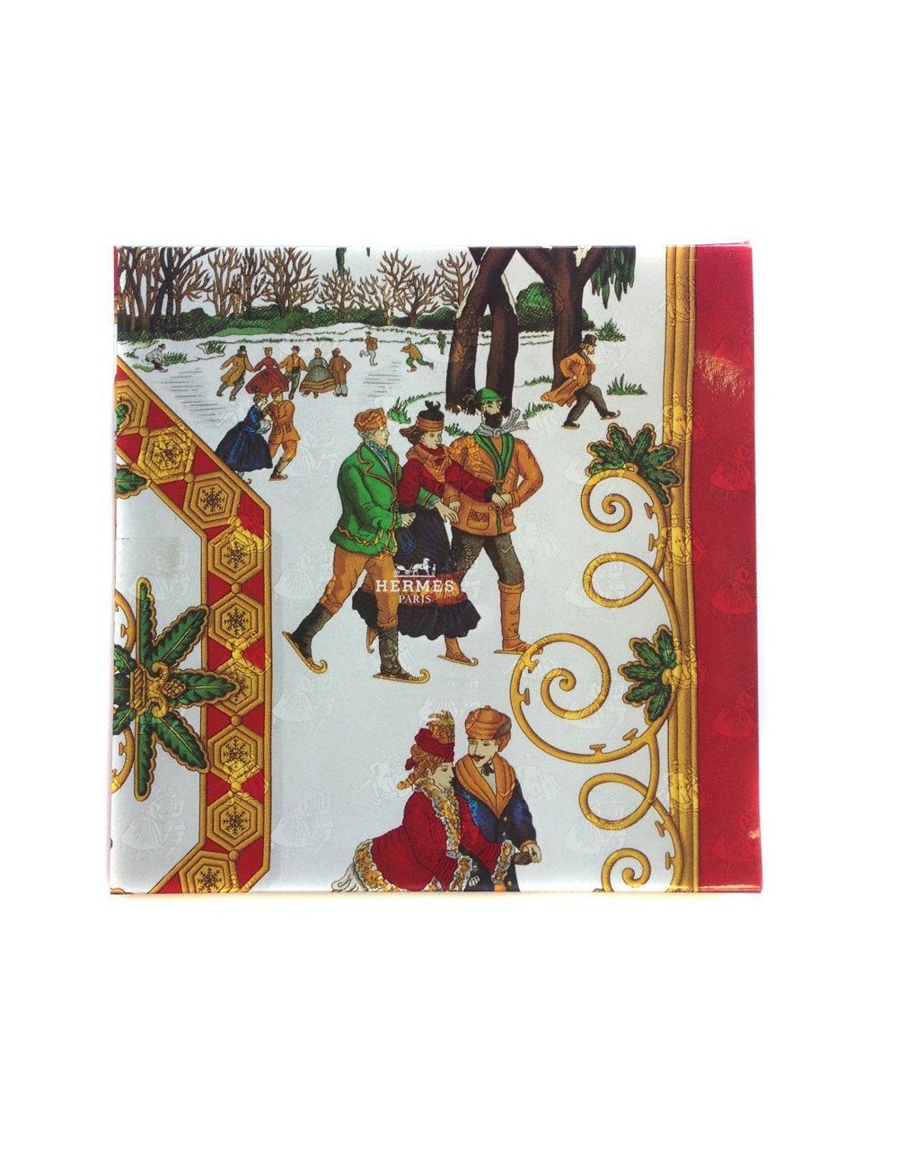 Châle "Folklore"HERMES en soie 