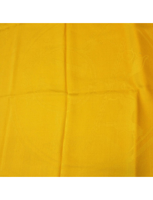 Longue étole HERMES jaune cachemire et soie